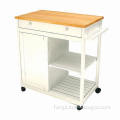 Kitchen carts, solid rubber wood, antique white NC finish